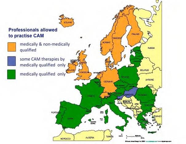 Professionals allowed to practice CAM